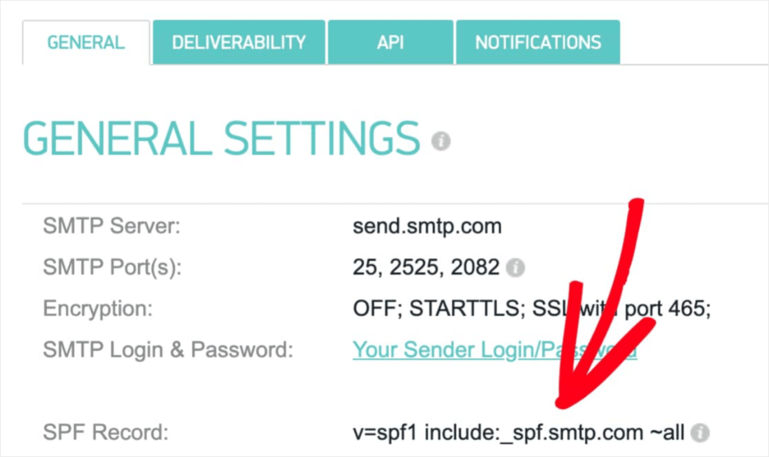 spf record location in SMTPcom