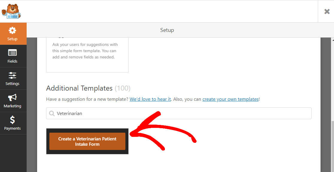 Choose Veterinarian Patient Intake Form