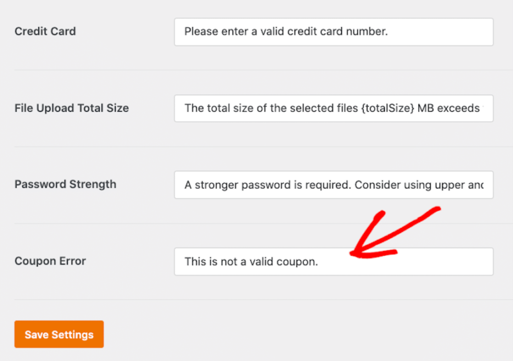 Coupons_errormessage - WPForms C