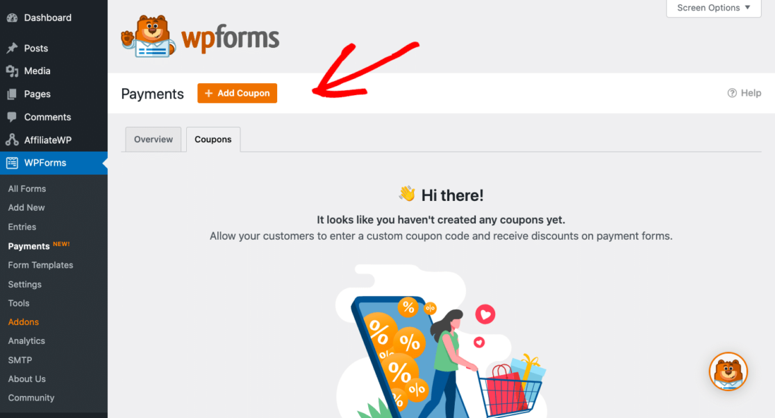 Adding a coupon in WPForms payments