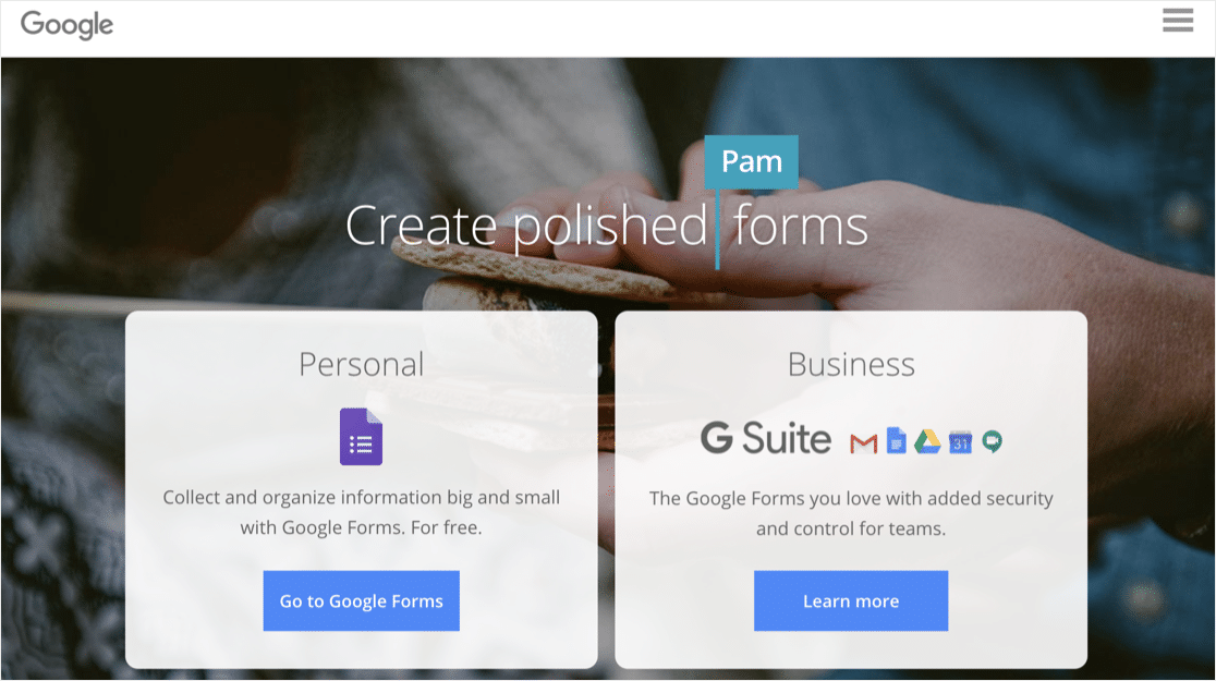 SurveyMonkey vs Google Forms: Google Forms form builder