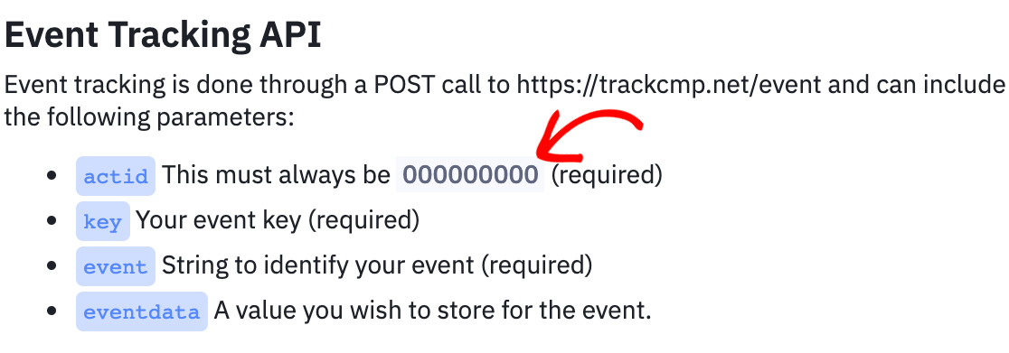 Copying your event tracking api id in ActiveCampaign