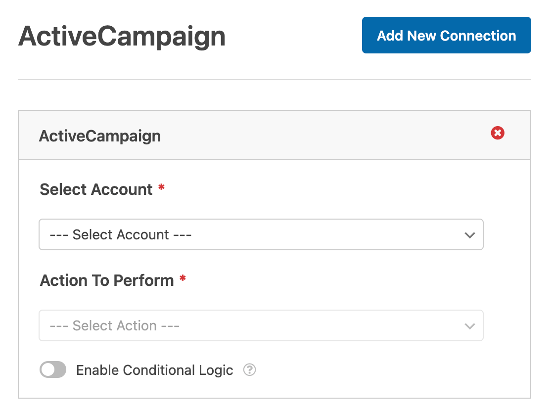 ActiveCampaign form settings