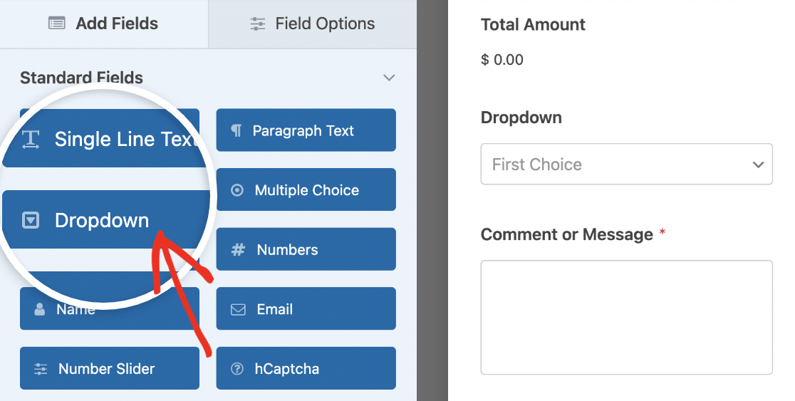 Adding a Dropdown field to a coupon code form