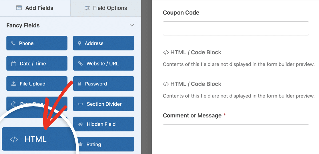 Adding HTML fields to your discount code form to create validation messages