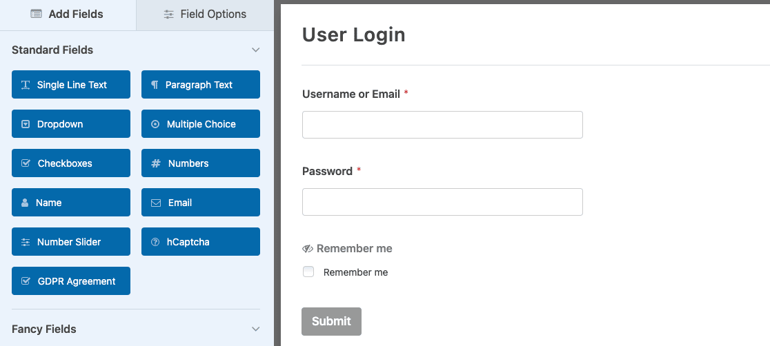 Customizing the User Registration Form template