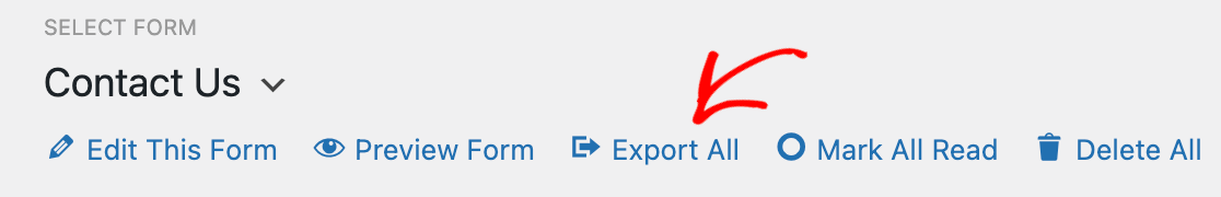 exporting all entries for a form