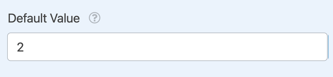 Setting the default value for a Number Slider field