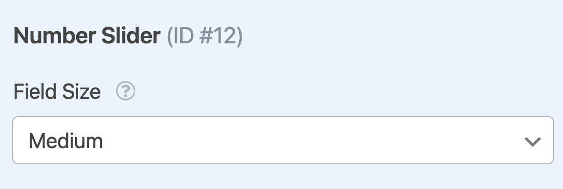 Selecting the field size for a Number Slider field