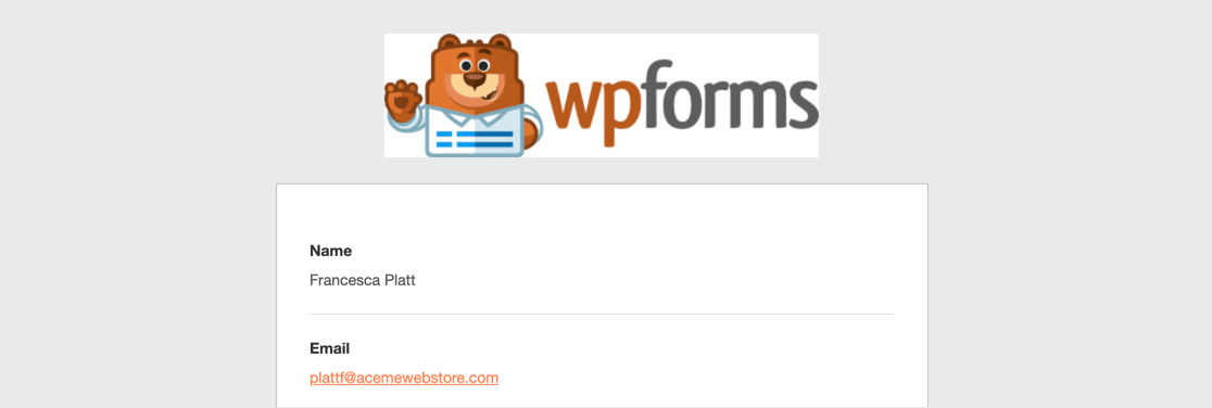 WPForms branded email header