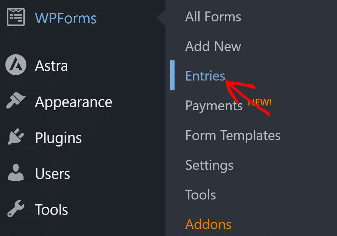 WPForms entries