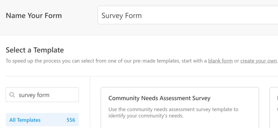 Form setup screen