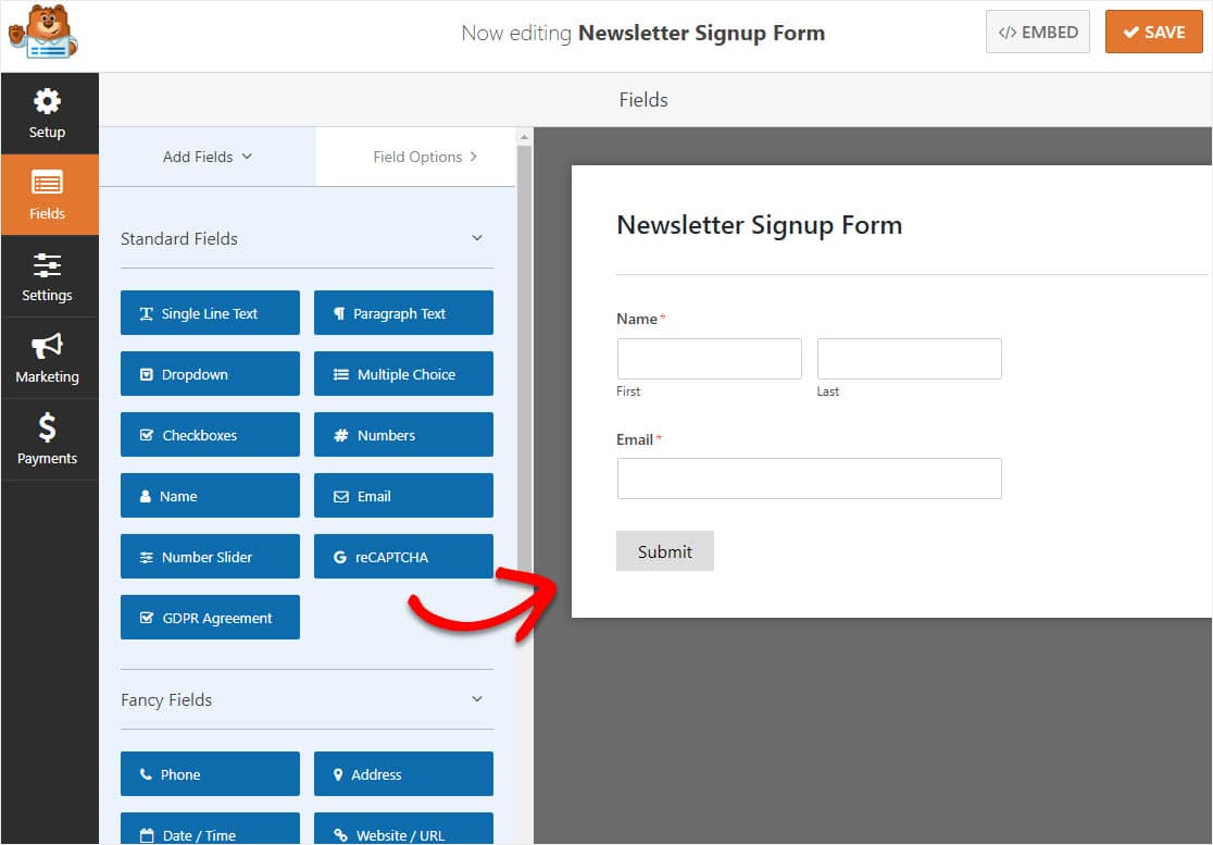 aweber newsletter signup form fields