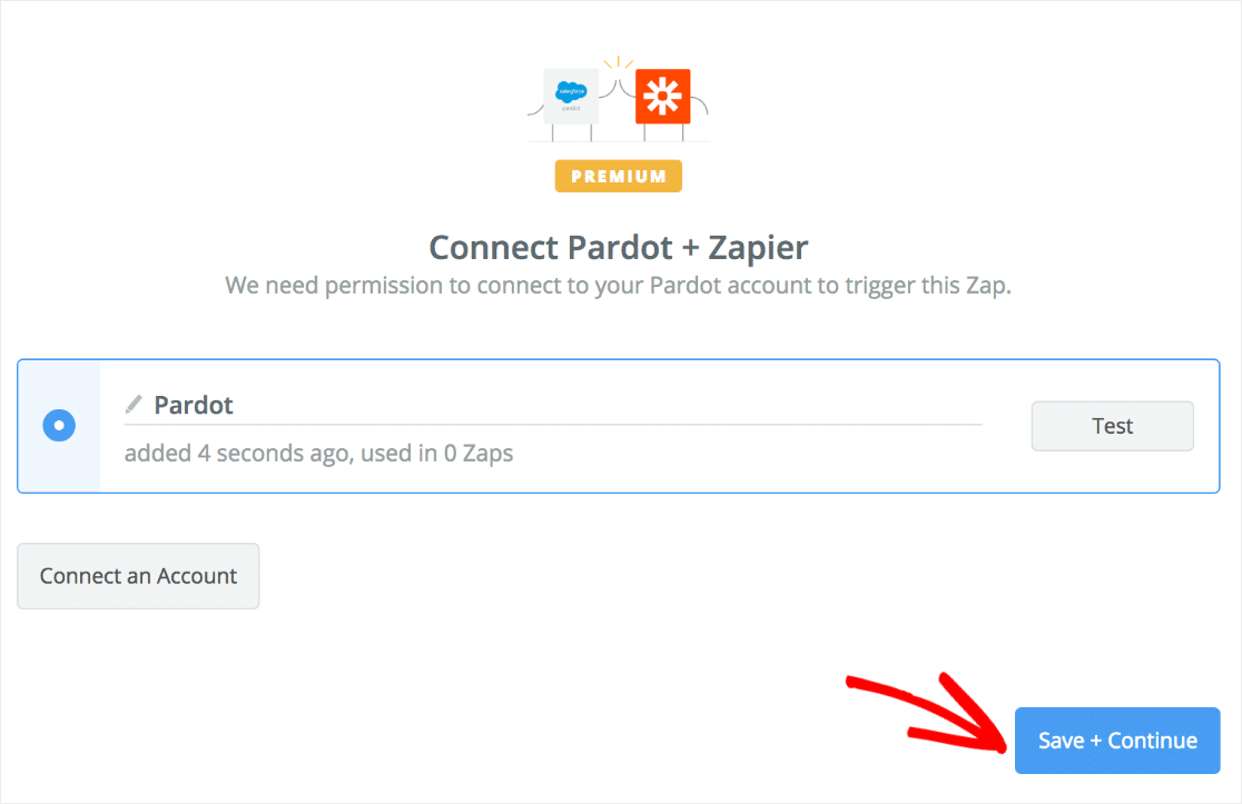 connection to pardot and zapier