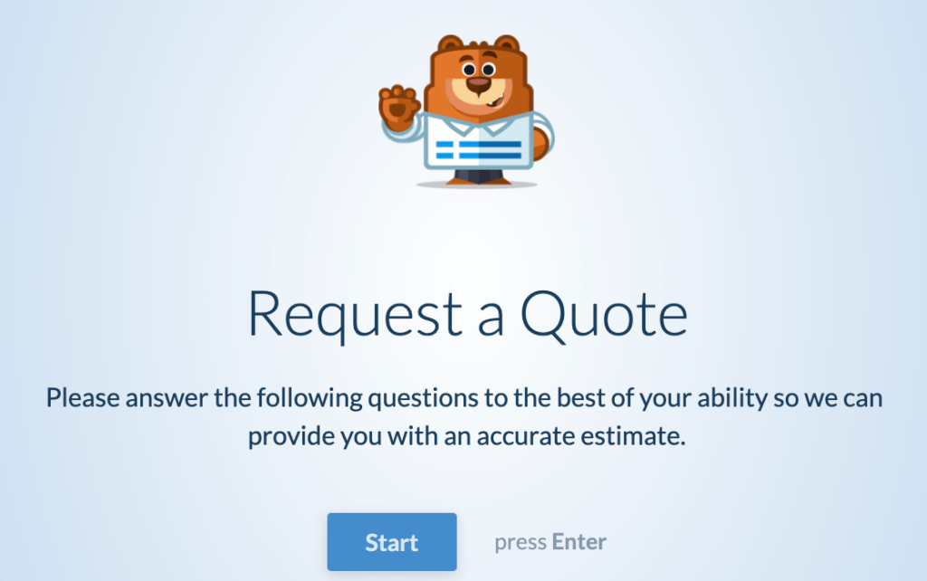 conversational-form-header-image-example - WPForms A conversational form built with WPForms