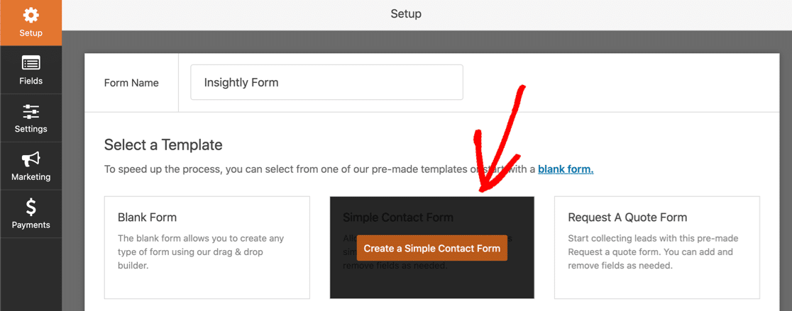 Create Insightly WordPress form