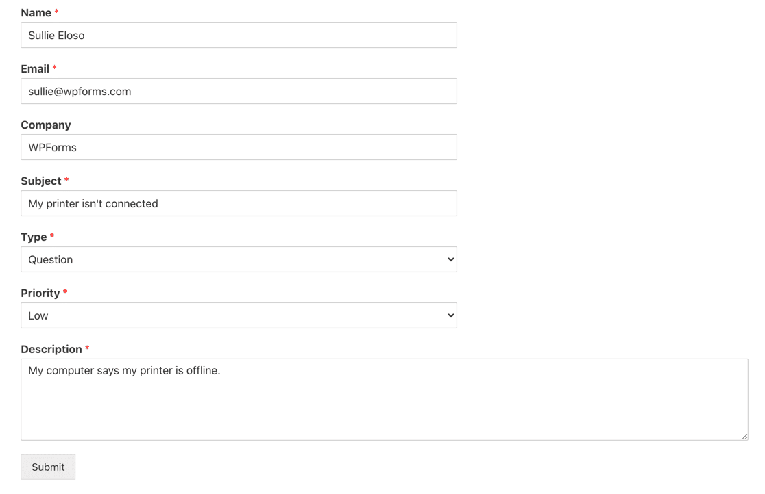 Freshdesk ticket form submission in WordPress