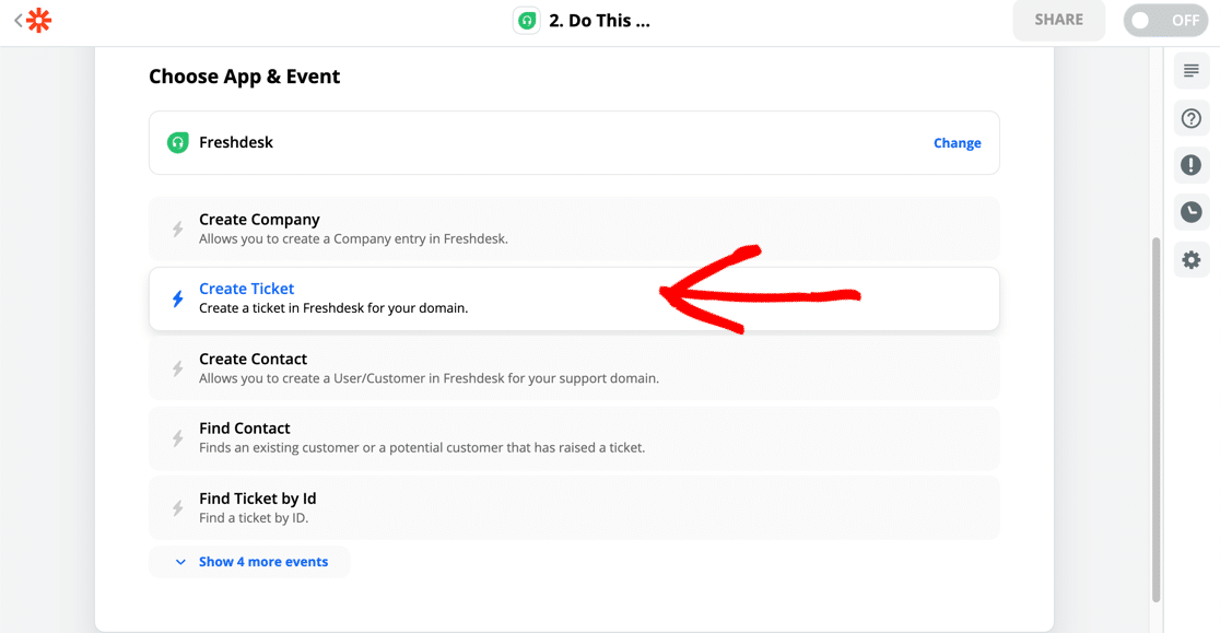 Create your Freshdesk ticket in Zapier