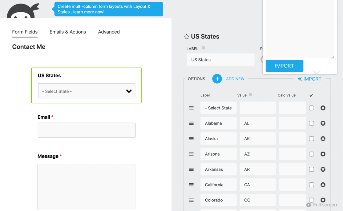 Ninja Forms customize address field