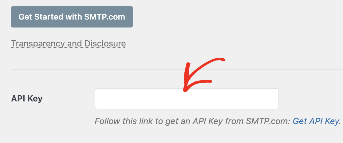 Adding your SMTP.com API Key in your WP Mail SMTP settings