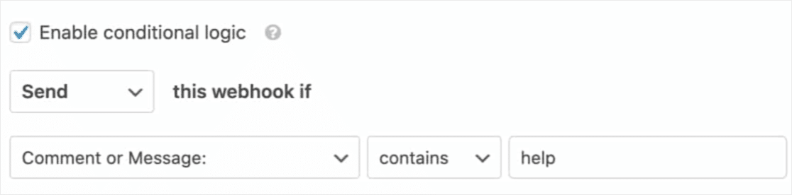 webhooks conditional logic