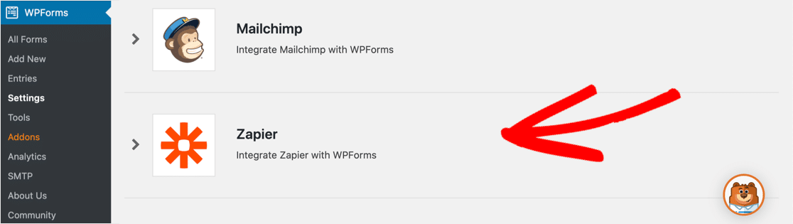 WPForms Zapier API key