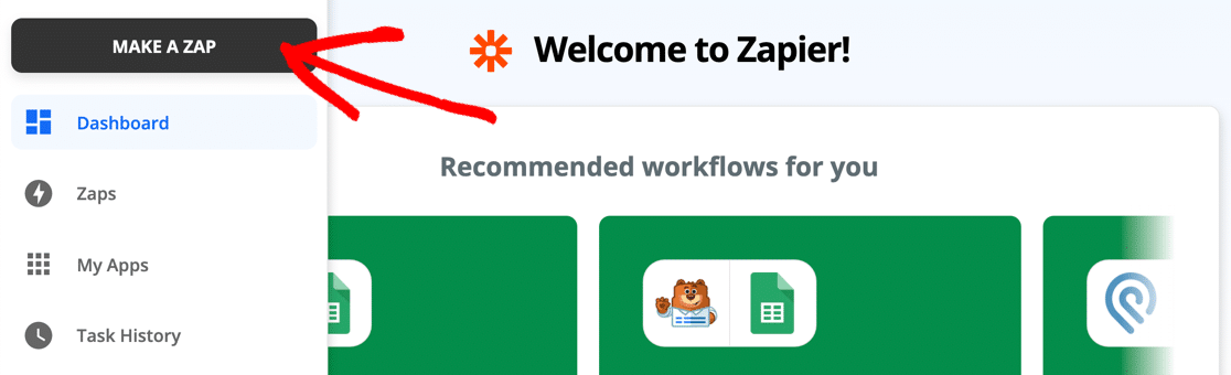 Make a Zap in Zapier