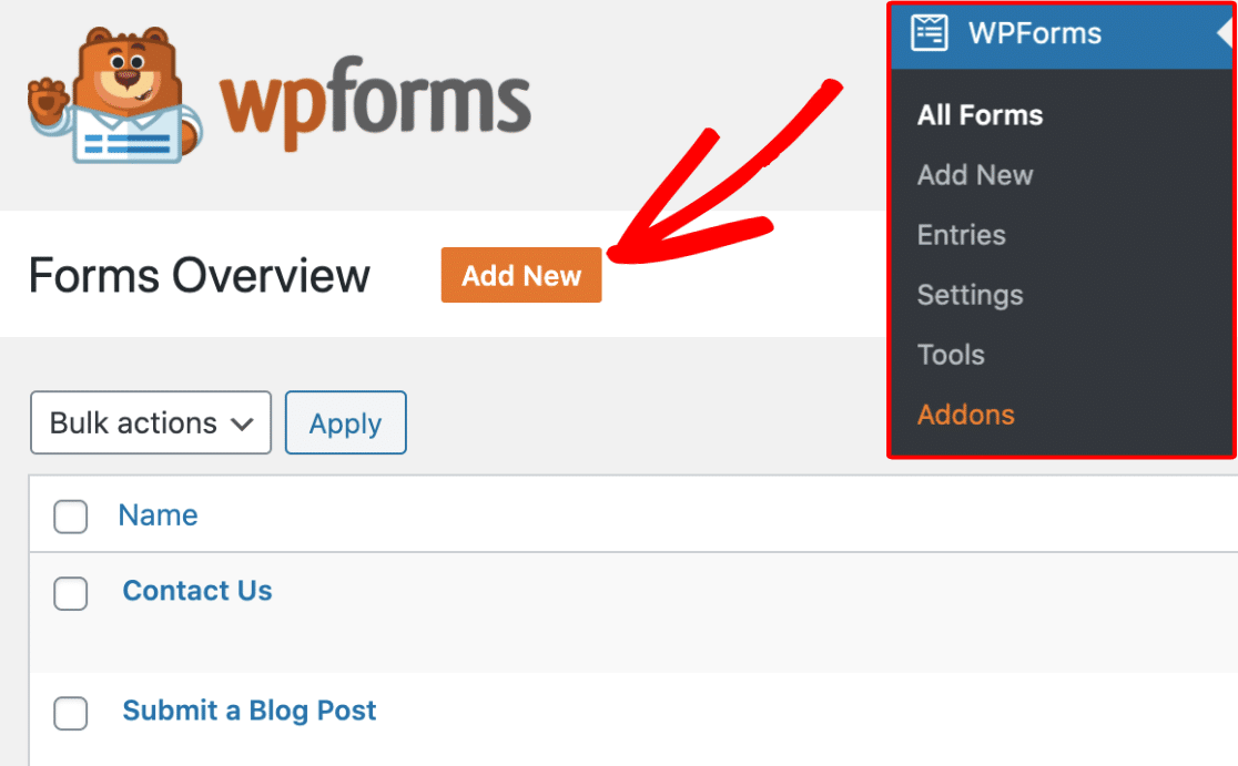 Creating Your First Form Wpforms