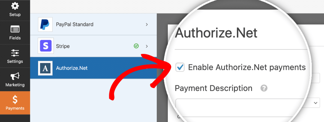 Enable Authorize.Net Payments