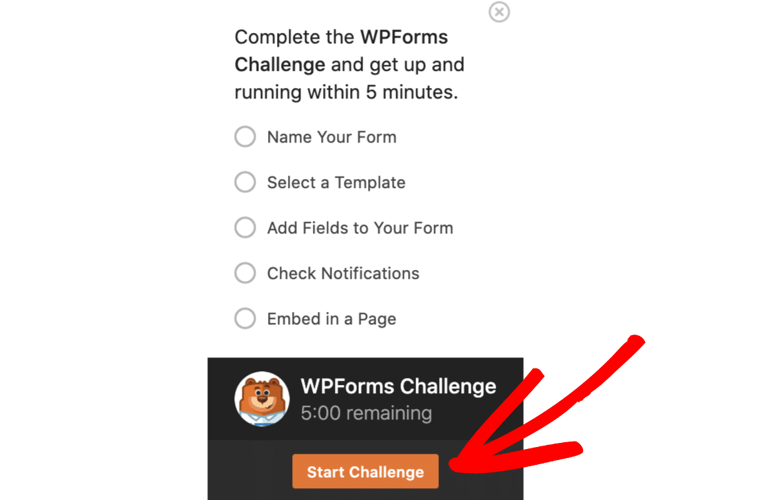 Start the WPForms Challenge