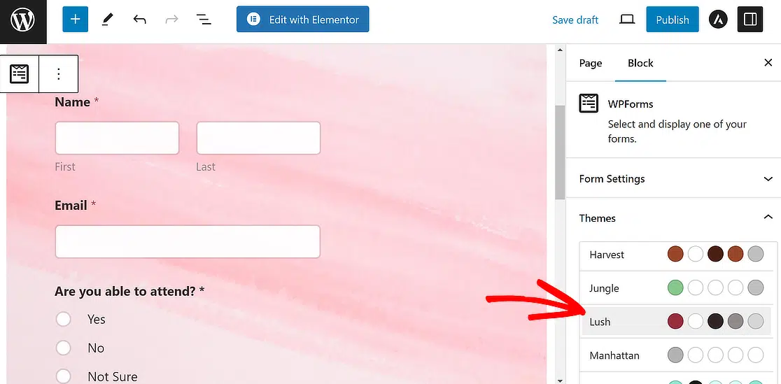 Adicionar temas de formulário