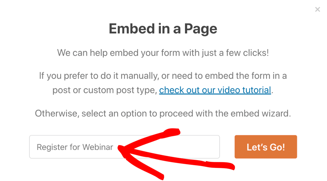 Name for custom GoToWebinar embedded form