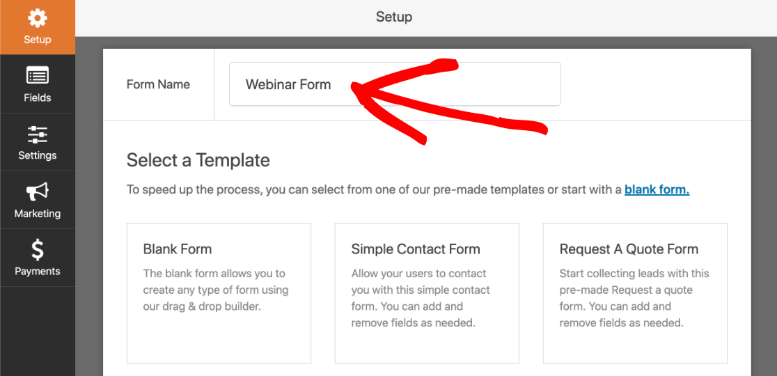 Name your custom GoToWebinar form