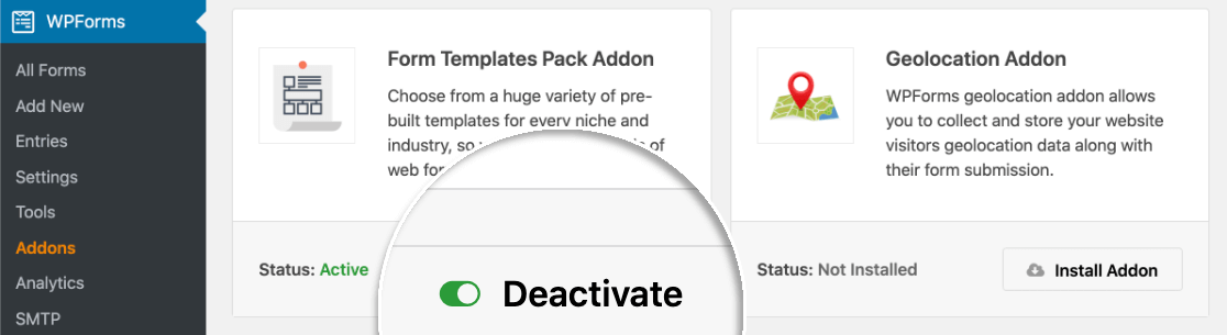 Activate the form templates addon to make a custom webinar form