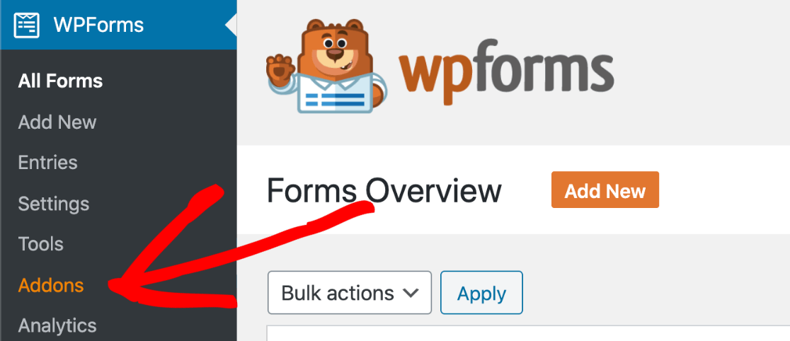 Activate the webinar template in WPForms addons