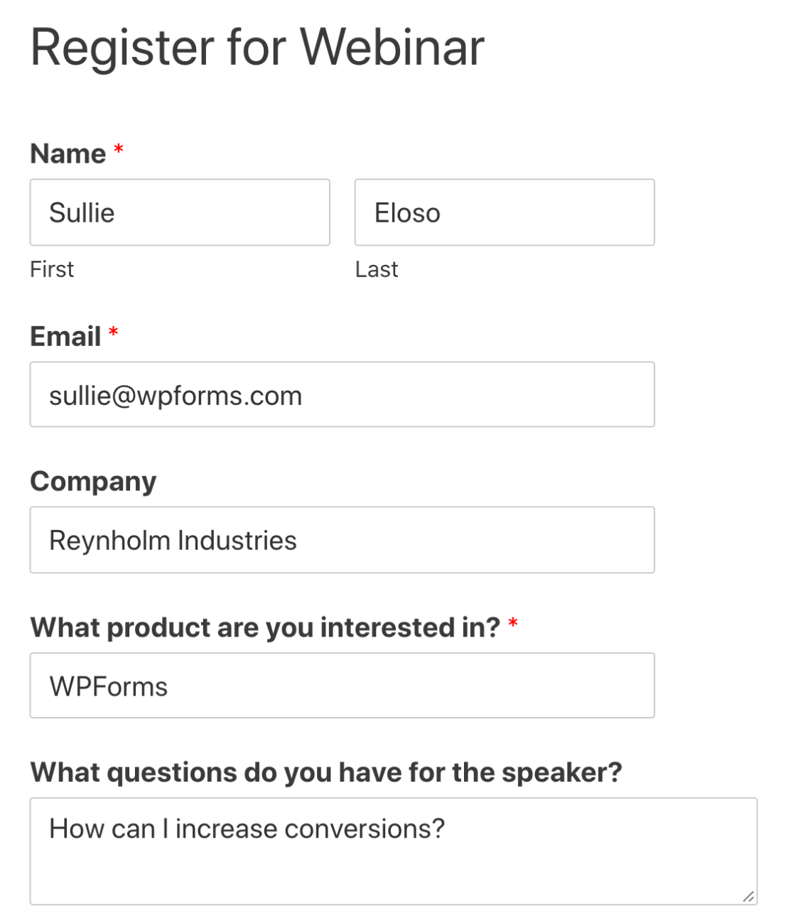 Embedded custom GoToWebinar registration form