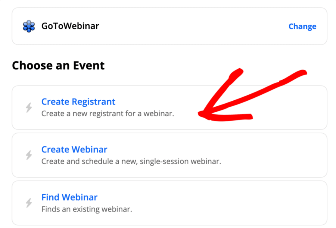 Create registrant from custom GoToWebinar registration form