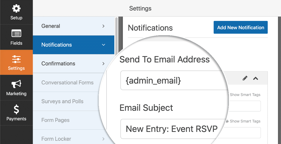 RSVP form notifications in WordPress