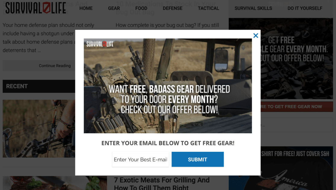 Survival Life Popup Newsletter Signup Form