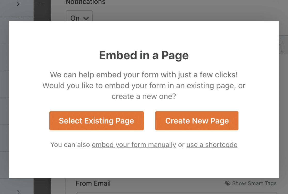 Embed WPForms in a Page