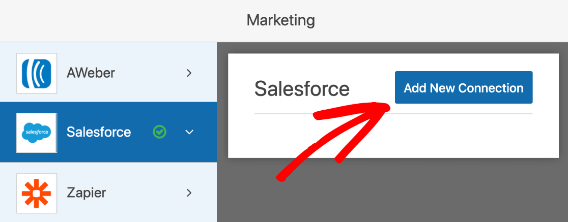 Add new Salesforce integration in WordPress