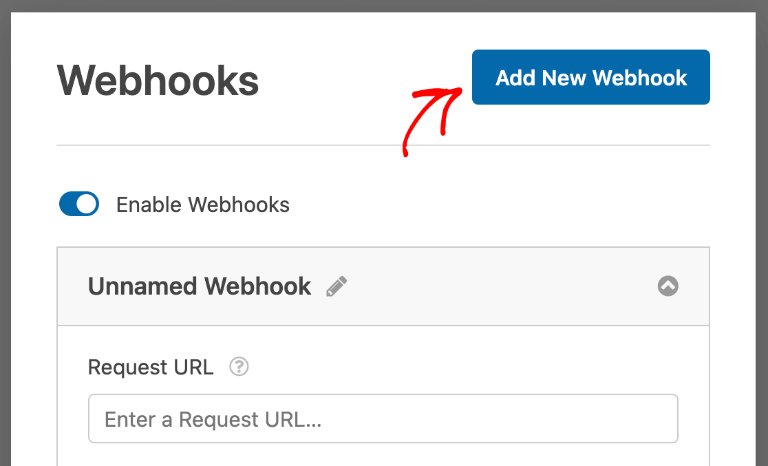 Adding a new webhook connection to a form