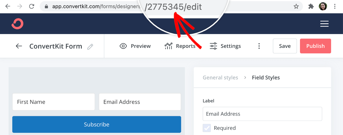 Finding a ConvertKit form ID