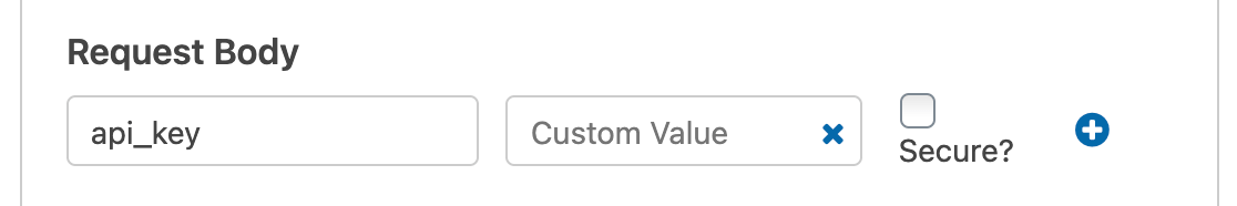 Adding a custom value to the request body of a webhook