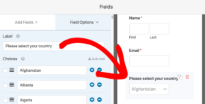 How to Add a Country Dropdown List to Your Form (In 1 Click)