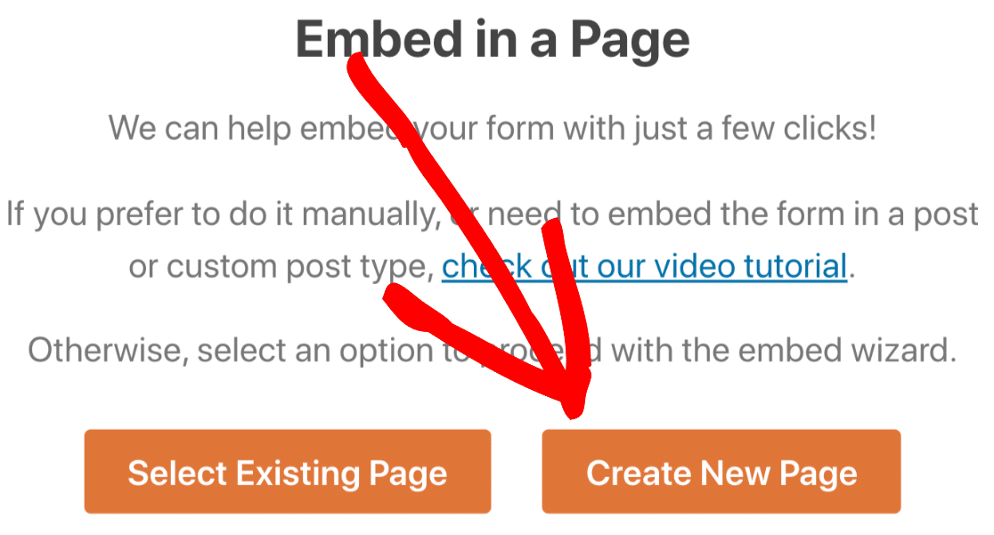 Create a new page for your form