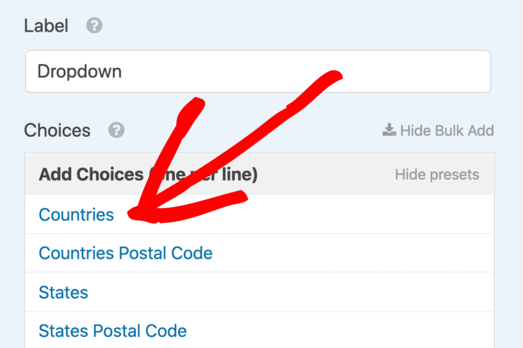 How to Add a Country Dropdown List to Your Form (In 1 Click)