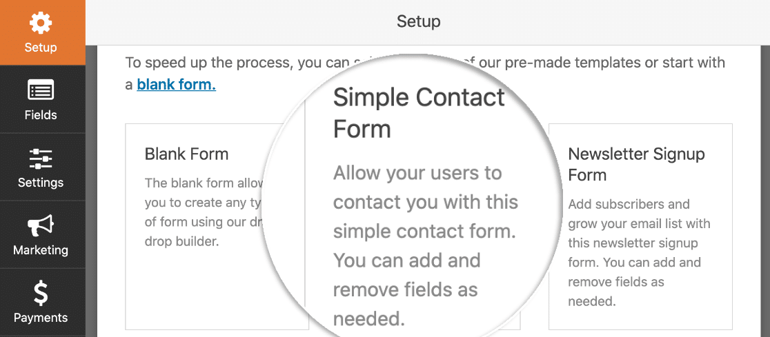 Contact form template