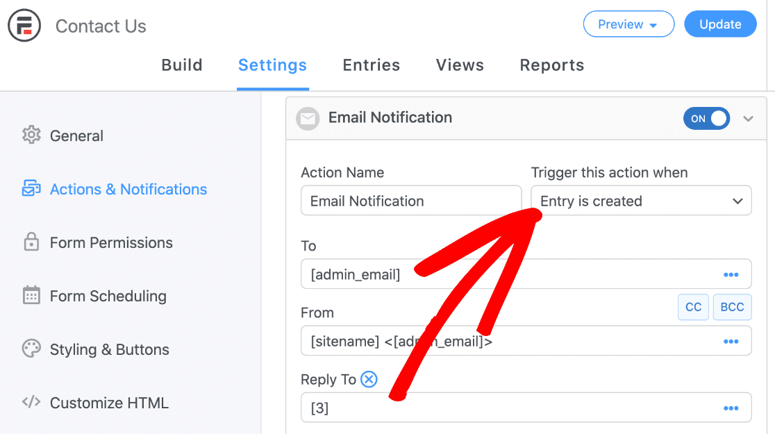 Check the form trigger if Formidable Forms not sending emails