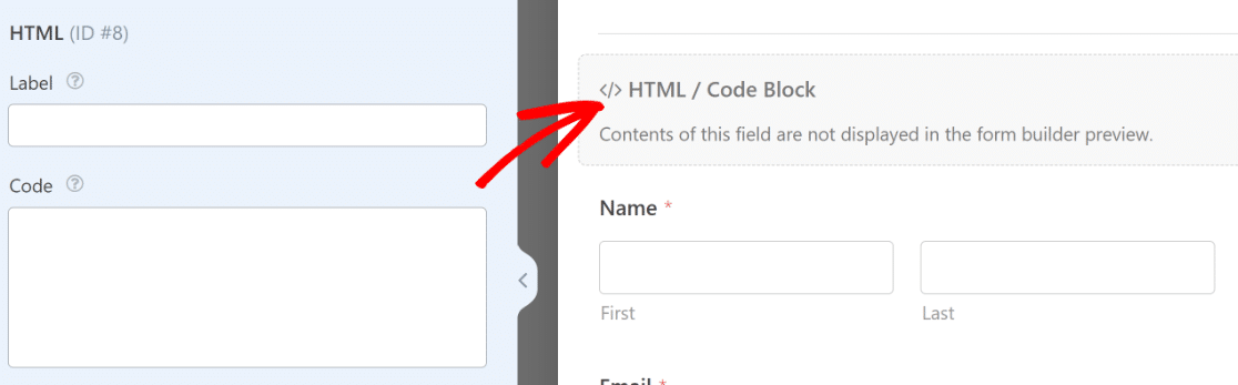 HTML Field Options